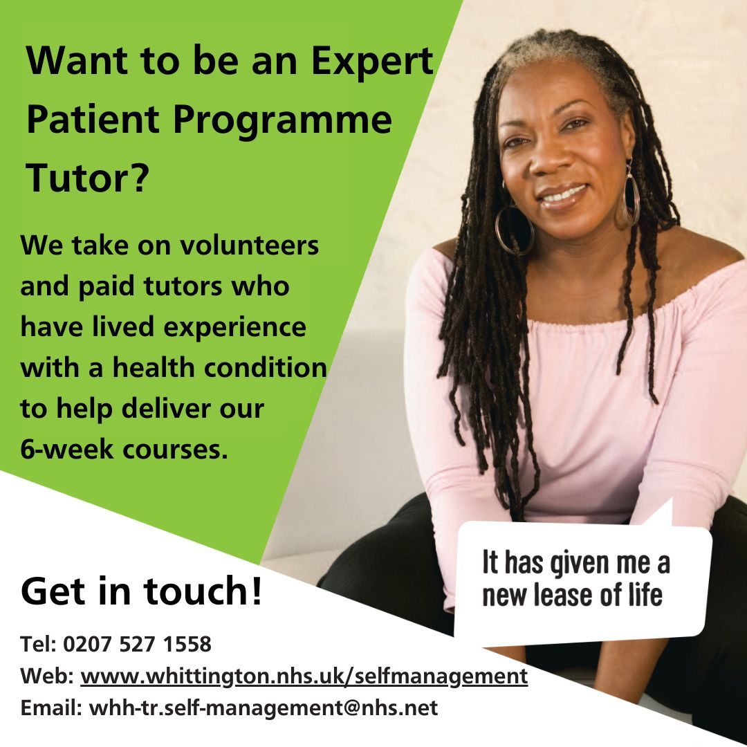 WhitHealth's tweet photo. Our support programmes help people with a long-term health condition feel confident with making decisions about their wellbeing.

We're looking for expert patients who want to come on board and help us deliver these programmes.

Get in touch with our team for more information! https://t.co/dp4fnE8uoI