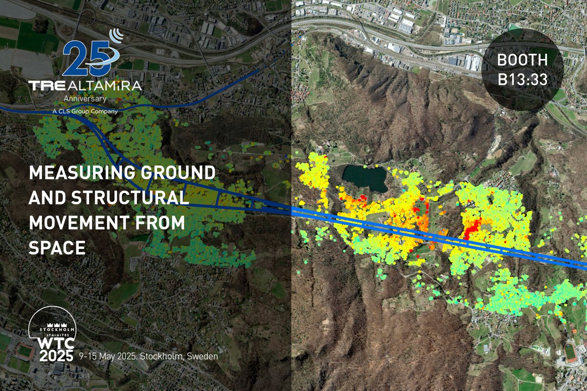 📢TREA is excited to be back at the #WorldTunnelCongress2025 this May! As a leader in #InSAR technology, we'll be showcasing how precise #groundmovement monitoring is revolutionizing the #tunnelingindustry.
🗓️9-15 May, Stockholmsmässan, Stockholm, Sweden
👉site.tre-altamira.com/home/industry/…