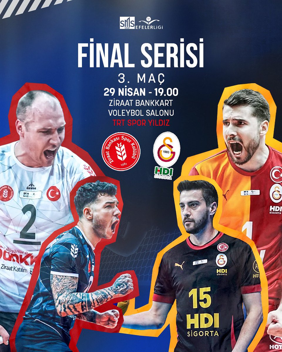 SMS Grup Efeler Ligi Final Serisi’nin heyecan dolu üçüncü randevusuna saatler kaldı! 💥⏳

Ziraat Bankkart ile Galatasaray HDI Sigorta’nın bugün saat 19.00’daki heyecan dolu karşılaşmasını kaçırmayın! 😍✨