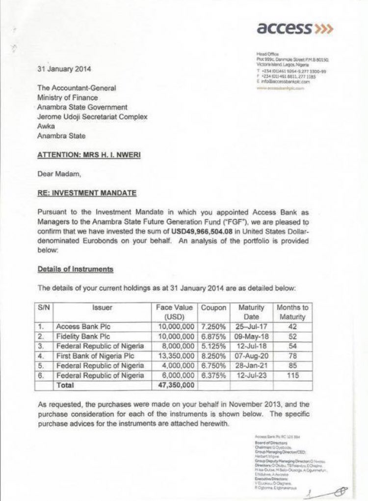 ejykmykel1's tweet photo. A Reminder that Peter Obi @PeterObi left N86billion in investment for Anambra State.  

Below are Bank Statements from Fidelity Bank, Access Bank and Diamond Bank. 

Somebody should tag @jidesanwoolu https://t.co/GI6A1wU4AV