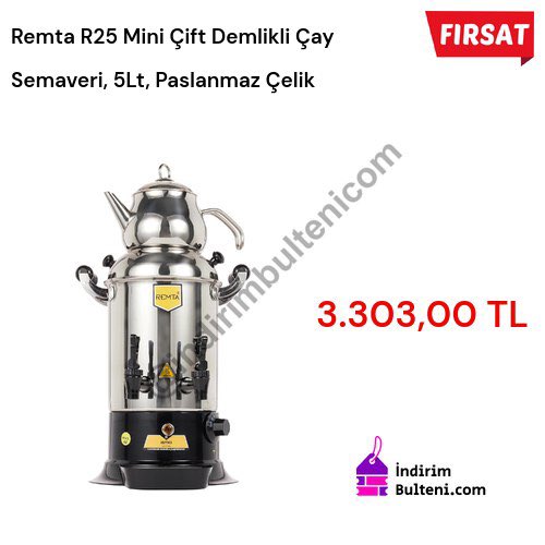 indirimbulteni's tweet image. 🚀 Remta R25 Mini Çift Demlikli Çay Semaveri, 5Lt, Paslanmaz Çelik

🏷 3.303 TL

👉 Link: winfluenced.com/B1C8YXBWHP

⏰️ Stoklar tükeniyor❗️
🚩 #indirim #işbirliği 
🌋 #Remta