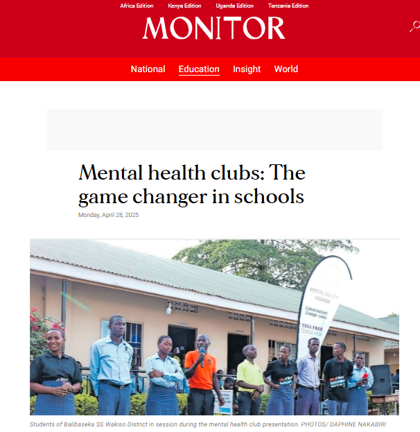 MentalHealth_Ug's tweet photo. 📌 Mental health clubs in schools are changing lives — and the nation is taking note. 🗞️

From isolation to inclusion, Joshua's story is just one of many showing the power of peer support and safe spaces for students.

We’re proud to see our project featured in The Monitor! ✨
Click the link to read how mental health clubs are breaking stigma and building resilience in Ugandan schools:
🔗 https://t.co/D6YShIJGGl

#conversationschangelives #youthmentalhealth #mentalhealthinschools #breakingstigma #SchoolClubsForChange #soschildrensvillages
