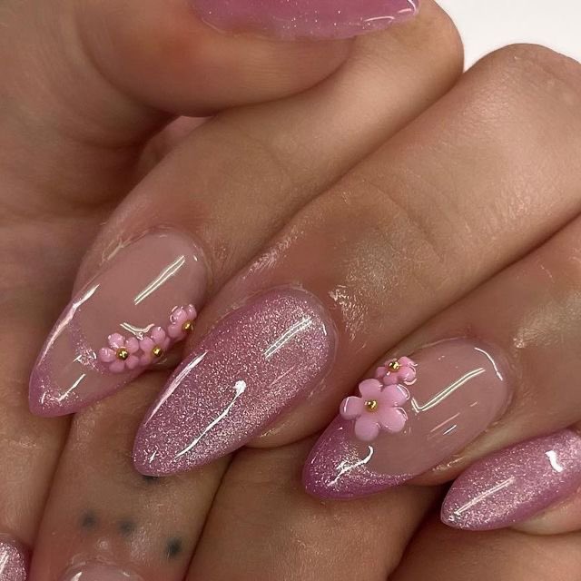 cherry blossom nails 🌸