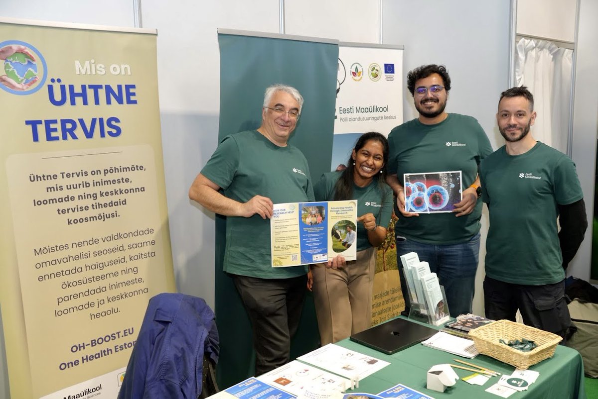 🚜 Great time at #Maamess2025 in Tartu!
The #OHBOOST Lab Team (Deep Bhattacharya, Gayandi Ekanayake, Prof. Alireza Fazeli &amp; Sébastien D. Langui) showcased cutting-edge #EV research for animal health &amp; sustainable ag. 🌱🧬
More👉 oh-boost.eu/news/maamees-2…
#OneHealth #EestiMaaülikool