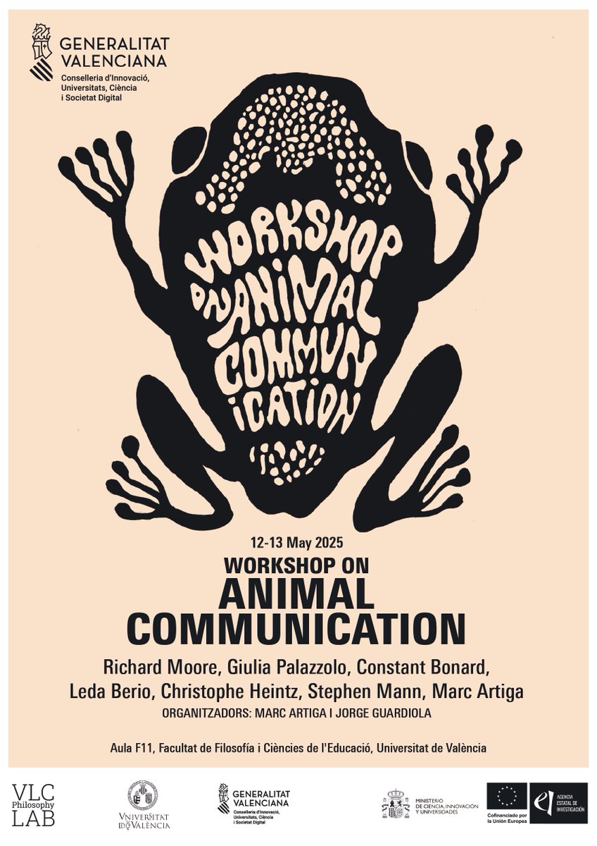 🌞Good morning!

🐸The programme and abstracts for the Workshop on Animal Communication are now available at the following link: 

🔗decrep.blogs.uv.es/workshop-anima…

😀One retweet?