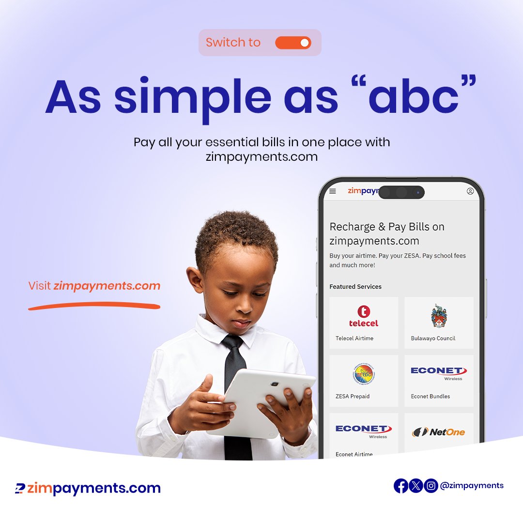 zimpayments's tweet photo. Simple bill payments https://t.co/BOZMfXikC4