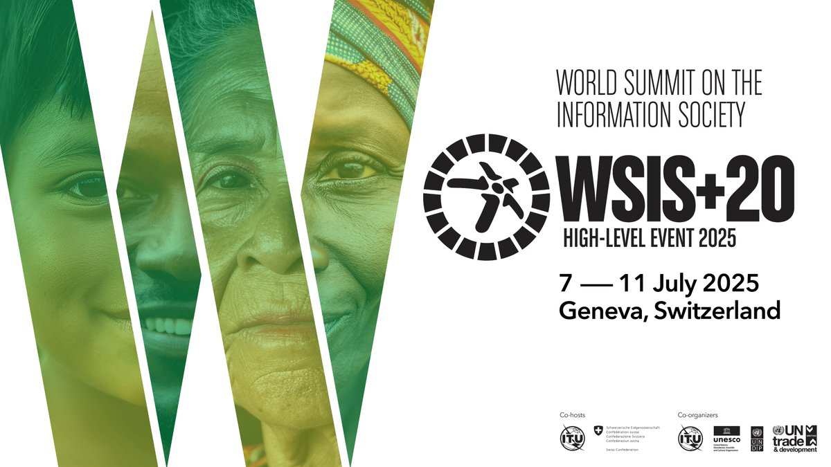 World Summit on the Information Society (WSIS) (@wsisprocess) on Twitter photo #WSIS+20 High-Level Event 2025 to shape the future of digital technology for development
Milestone forum comes before <a href="/UN/">United Nations</a> General Assembly 20-year review of action on tech and society
Learn more ℹ️itu.int/en/mediacentre… #WSIS+20 High-Level Event 2025 to shape the future of digital technology for development
Milestone forum comes before <a href="/UN/">United Nations</a> General Assembly 20-year review of action on tech and society
Learn more ℹ️itu.int/en/mediacentre…