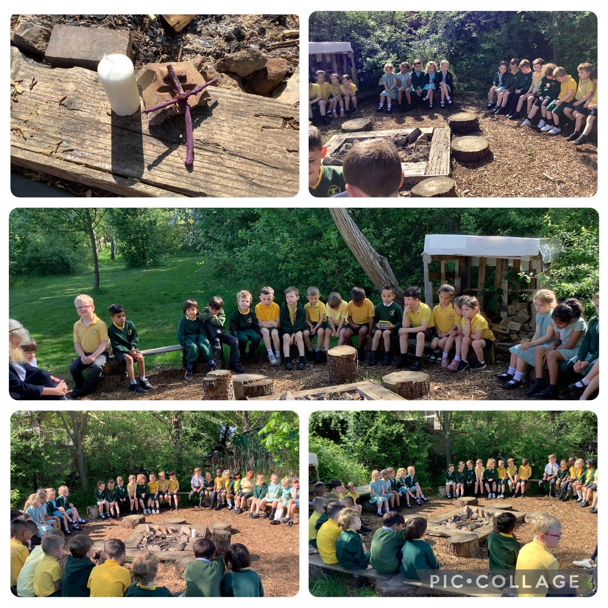 StMarysRCSch's tweet image. Dosbarth Carw and Pysgodn Enfys having class worship outside on  this lovely sunny morning. #classworship #religion #biblereading
