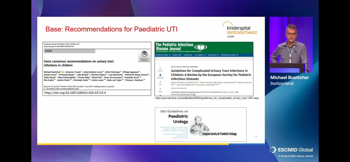 The Infection Flagship, MCRI, Melbourne (@infection_mcri) on Twitter photo The new <a href="/ESPIDSociety/">ESPIDSociety</a> complicated #UTI guidelines presented <a href="/ESCMID/">ESCMID</a> by Michael Buettcher:
- known urological abnormality
- multiple recurrent UTI
- severe disease (sepsis, abscess)
- underlying condition (immunosuppressed, CRF)
- neonates
<a href="/MCRI_for_kids/">Murdoch Children's Research Institute (MCRI)</a>
👉tinyurl.com/2de5zmv7 The new <a href="/ESPIDSociety/">ESPIDSociety</a> complicated #UTI guidelines presented <a href="/ESCMID/">ESCMID</a> by Michael Buettcher:
- known urological abnormality
- multiple recurrent UTI
- severe disease (sepsis, abscess)
- underlying condition (immunosuppressed, CRF)
- neonates
<a href="/MCRI_for_kids/">Murdoch Children's Research Institute (MCRI)</a>
👉tinyurl.com/2de5zmv7