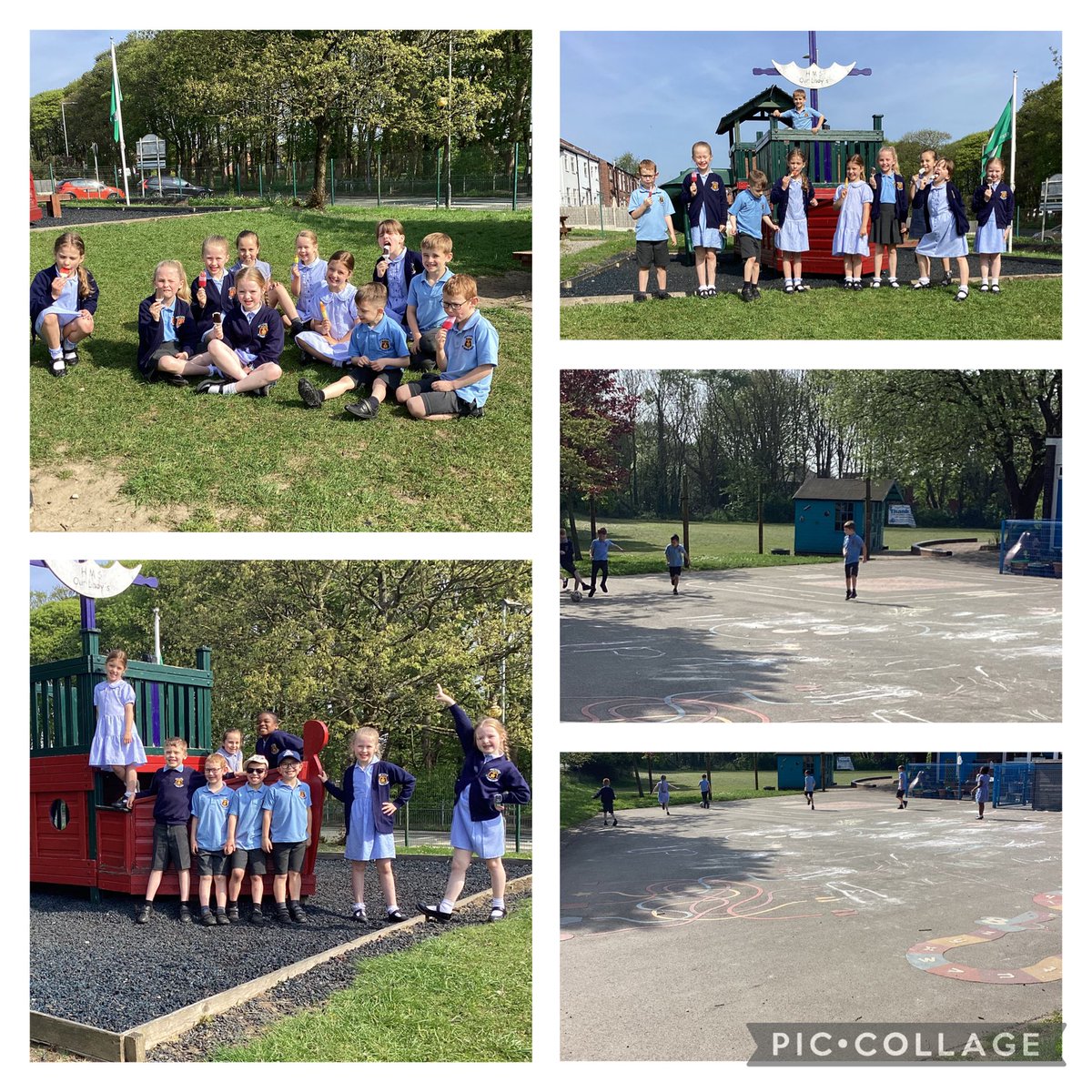Well done to those children who completed homework last half term. They received a special playtime this morning and a BIG well done for those who didn't miss a single week of homework ~ hope those ice lollies were tasty! <a href="/OURLADYSASPULL/">Our Lady's Aspull</a> 🍭🍦
