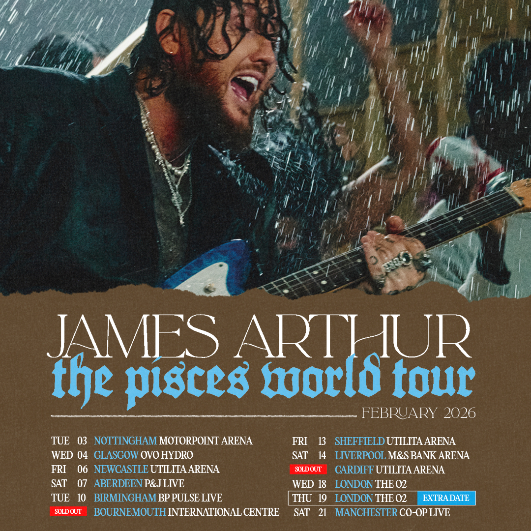 gigsandtours's tweet photo. Don't miss @JamesArthur23's huge UK arena tour in 2026! 🙌  

Book tickets at https://t.co/pZXc7lU3tM https://t.co/YSpjvWydOJ