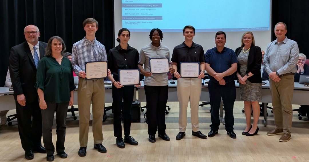 🎶 At last night’s BASD Board meeting, we proudly recognized <a href="/BasdFreedom/">FreedomBASD</a>'s  <a href="/PMEAstate/">PMEA</a>  participants:
Ian Baltz 
Cole Faccinetto 
Brady Katynsk
Kayden Taylor
Maxim Tiffany 
Benett Vertel 
Julius Vertel

Congratulations on your musical achievements! 

#BASDcommunity #FHSproud