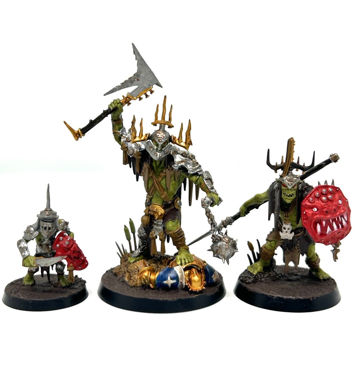 MaximumHamster's tweet image. キラボス、スタブグロットとガットリッパボスを作ってみました。 #Warhammer #WarhammerCommunity #paintingwarhammer #ウォーハンマー #miniaturepainting #kruleboyz #ageofsigmar