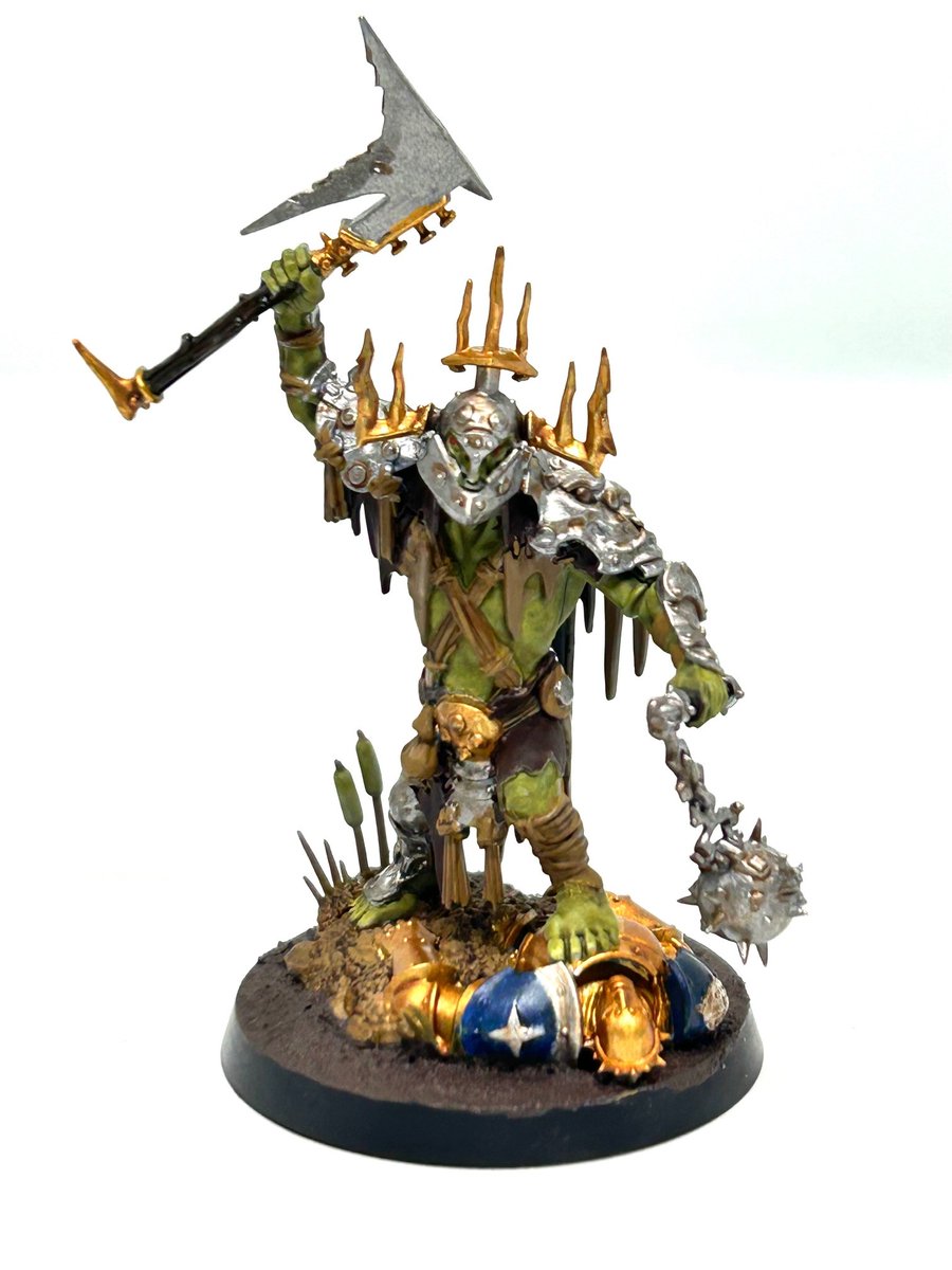 MaximumHamster's tweet image. キラボス、スタブグロットとガットリッパボスを作ってみました。 #Warhammer #WarhammerCommunity #paintingwarhammer #ウォーハンマー #miniaturepainting #kruleboyz #ageofsigmar