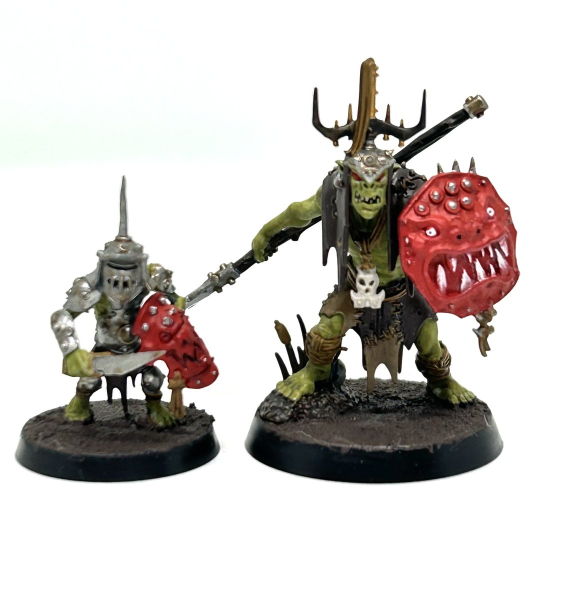 MaximumHamster's tweet image. キラボス、スタブグロットとガットリッパボスを作ってみました。 #Warhammer #WarhammerCommunity #paintingwarhammer #ウォーハンマー #miniaturepainting #kruleboyz #ageofsigmar