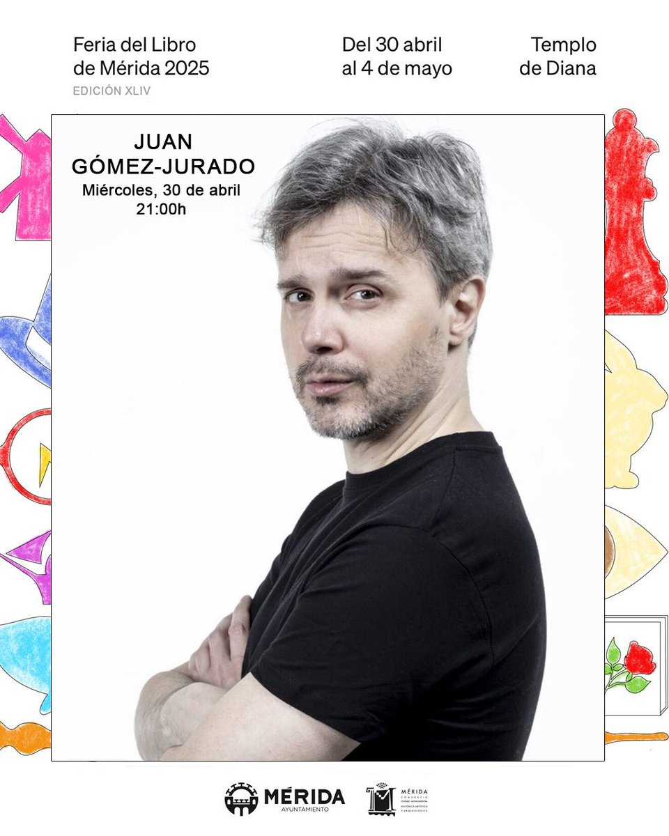 JuanGomezJurado's tweet photo. ¡Mañana miércoles 30 os espero a todos en la Feria del Libro de Mérida a las 21:00! 🥰 https://t.co/RVs4e79bmQ
