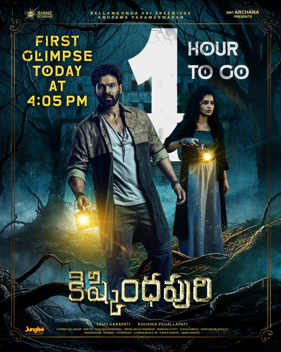Shine Screens (@shine_screens) on Twitter photo A flash of horror and mystery from the world of KISHKINDHAPURI… in just 1️⃣ hour 📻💥
#KishkindhapuriFirstGlimpse out today at 4:05 PM ⏳
#Kishkindhapuri #BSS #KP
<a href="/BSaiSreenivas/">Bellamkonda Sreenivas</a> <a href="/anupamahere/">Anupama Parameswaran</a> <a href="/Koushik_psk/">Koushik Pegallapati</a> <a href="/sahugarapati7/">Sahu Garapati</a> @Samcsmusic <a href="/chaitanmusic/">Chaitan Bharadwaj</a> #ChinmaySalaskar <a href="/Shine_Screens/">Shine Screens</a> A flash of horror and mystery from the world of KISHKINDHAPURI… in just 1️⃣ hour 📻💥
#KishkindhapuriFirstGlimpse out today at 4:05 PM ⏳
#Kishkindhapuri #BSS #KP
<a href="/BSaiSreenivas/">Bellamkonda Sreenivas</a> <a href="/anupamahere/">Anupama Parameswaran</a> <a href="/Koushik_psk/">Koushik Pegallapati</a> <a href="/sahugarapati7/">Sahu Garapati</a> @Samcsmusic <a href="/chaitanmusic/">Chaitan Bharadwaj</a> #ChinmaySalaskar <a href="/Shine_Screens/">Shine Screens</a>