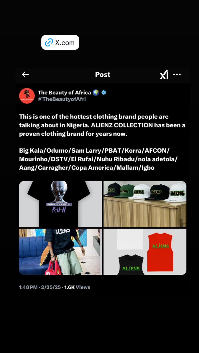 ACOLLECTION1999's tweet photo. @Naija_PR Hey guys one of the hottest clothing brand right now 
Kindly follow up new account guys🙏 https://t.co/PHMwqngDI1