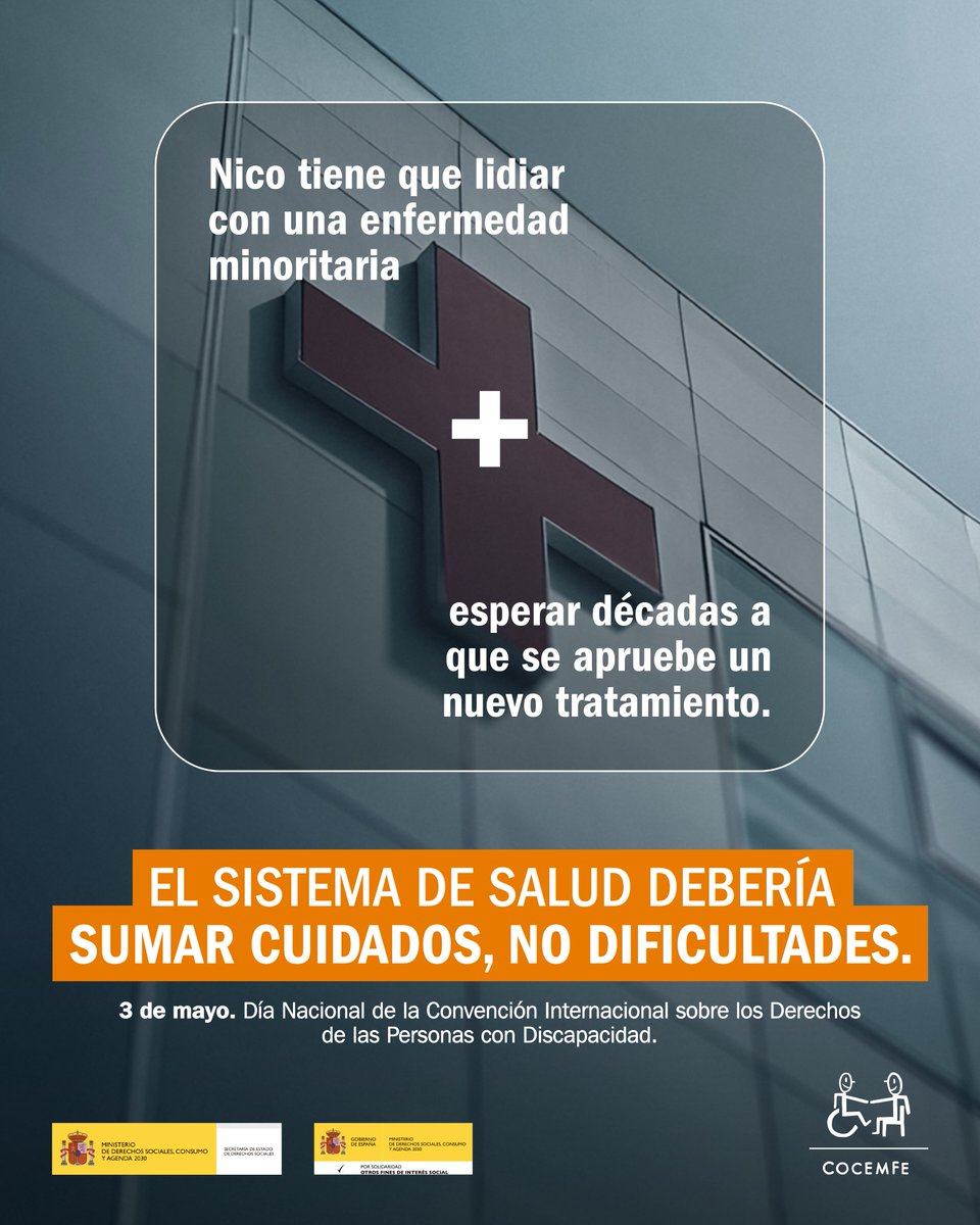No nos cansaremos de pedir mayor financiación para la investigación sanitaria y mayor rapidez para aprobar tratamientos innovadores. Todo lo demás, solo suma dificultades a las personas con discapacidad física y orgánica. 
cocemfe.es/sumarcuidados/

💙 El sistema de salud debe