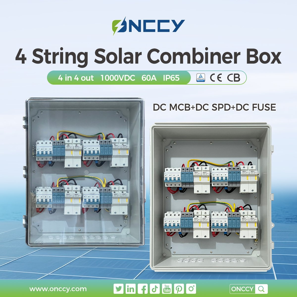 grace_aswich's tweet photo. ONCCY 4-in-4-Out Combiner Box is engineered for renewable energy systems, featuring IP65 high protection rating 
#RenewableEnergy #SolarPower #EnergyStorage #IP65Protection #HighVoltageTransmission #ModularDesign #PhotovoltaicSystems #ElectricalSafety #SmartEnergy #ONCCY https://t.co/plwLkIq7iy