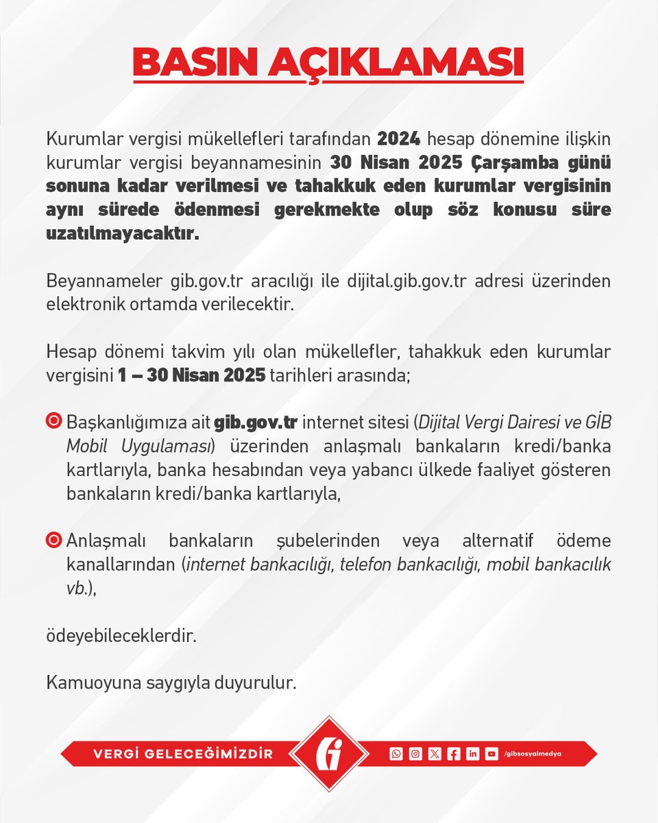 "Biz bu dünyada Milletin iradesinden başka bir güç tanımadık" şiarıyla hareket eden iktidarın / <a href="/Akparti/">AK Parti</a> nin bir bakanı olarak, gib tarafından yapılan talihsiz açıklama sonrası, sayın <a href="/memetsimsek/">Mehmet Simsek</a> in gereğini yapacağına inanıyorum. 

#KurumlarVergisiUzatılsın
#HMBakanligi 
#Gib