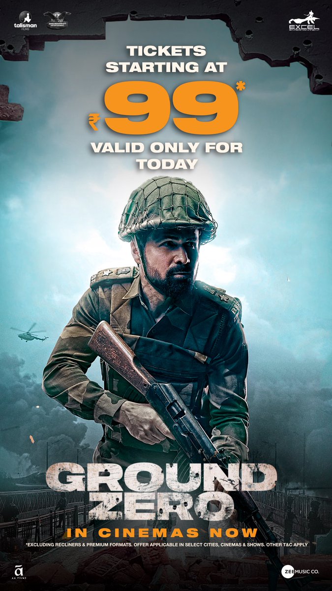 Tejas Prabha Vijay Deoskar ๐ฎ๐ณ (@tejasdeoskar) on Twitter photo Watch the story of Ground Zero unfold on the big screen, at just โน99 today. Book your tickets now!
<a href="/emraanhashmi/">Emraan Hashmi</a> <a href="/SaieTamhankar/">Sai</a> <a href="/zyhssn/">Zoya Hussain</a> <a href="/rdeepakparamesh/">Deepak Paramesh</a> #LalitPrabhakar #RockeyRaina <a href="/tejasdeoskar/">Tejas Prabha Vijay Deoskar ๐ฎ๐ณ</a> <a href="/ritesh_sid/">Ritesh Sidhwani</a> <a href="/FarOutAkhtar/">Farhan Akhtar</a> <a href="/sanchit421/">Sanchit Gupta</a> <a href="/iampriyadarshee/">Priyadarshee</a> @J10kassim <a href="/vishalrr/">Vishal Ramchandani</a> Watch the story of Ground Zero unfold on the big screen, at just โน99 today. Book your tickets now!
<a href="/emraanhashmi/">Emraan Hashmi</a> <a href="/SaieTamhankar/">Sai</a> <a href="/zyhssn/">Zoya Hussain</a> <a href="/rdeepakparamesh/">Deepak Paramesh</a> #LalitPrabhakar #RockeyRaina <a href="/tejasdeoskar/">Tejas Prabha Vijay Deoskar ๐ฎ๐ณ</a> <a href="/ritesh_sid/">Ritesh Sidhwani</a> <a href="/FarOutAkhtar/">Farhan Akhtar</a> <a href="/sanchit421/">Sanchit Gupta</a> <a href="/iampriyadarshee/">Priyadarshee</a> @J10kassim <a href="/vishalrr/">Vishal Ramchandani</a>
