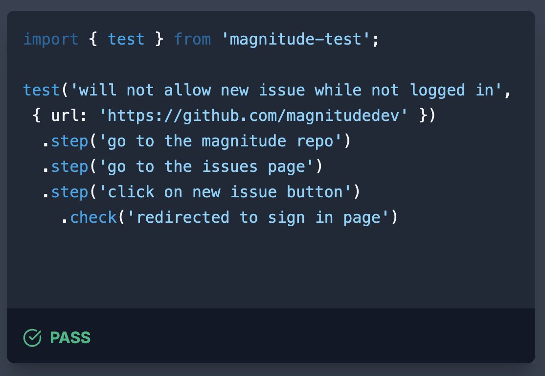 The open source, #AI native testing framework for web apps. Build natural language end-to-end tests powered by visual AI agents that see your interface and adapt to any changes in it. 

magnitude.run