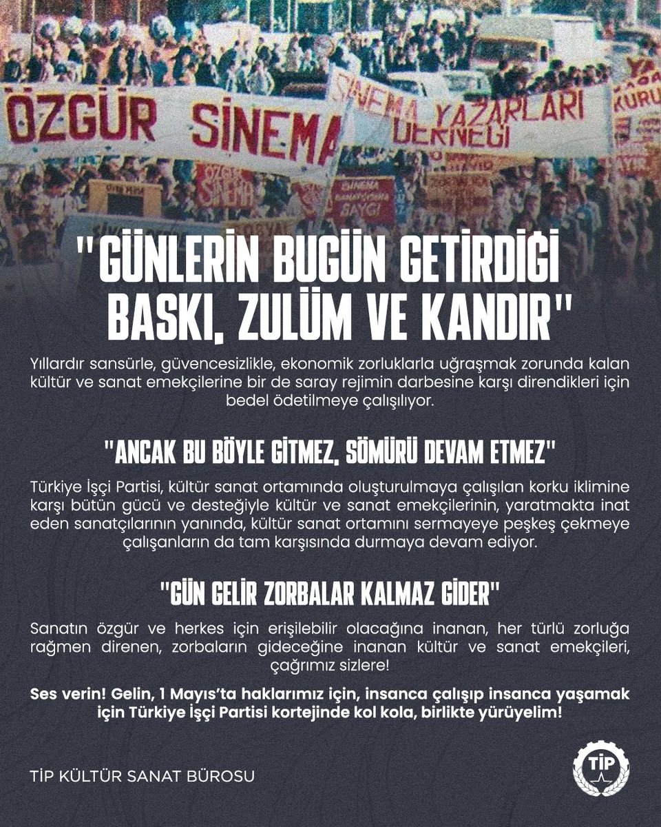 1 Mayıs’ta Türkiye İşçi Partisi kortejinde kol kola, birlikte yürüyelim!