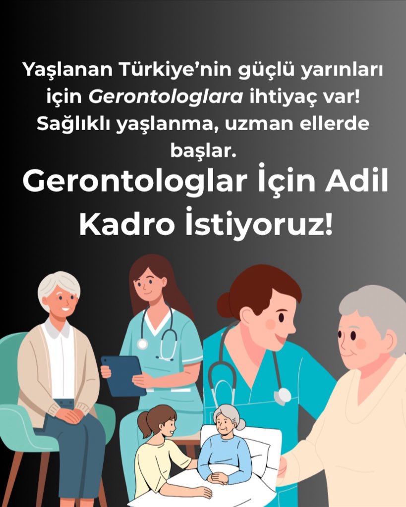 Sağlıklı ve aktif yaşlanmak için Gerontologlara ihtiyaç var. Gerontologlar için adil kadro istiyoruz.
#SağlıktaLisansAdilKadro #GerontologlarİçinAdilKadro