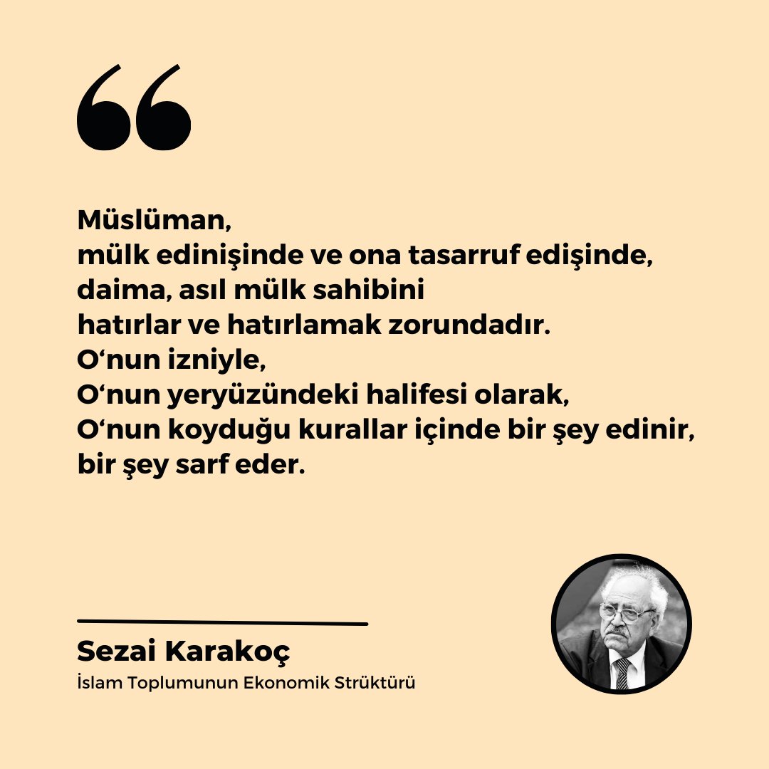 1001kelime's tweet photo. "Müslüman, mülk edinişinde ve ona tasarruf edişinde, daima, asıl mülk sahibini hatırlar ve hatırlamak zorundadır. O‘nun izniyle, O‘nun yeryüzündeki halifesi olarak, O‘nun koyduğu kurallar içinde bir şey edinir, bir şey sarf eder."

- Sezai Karakoç https://t.co/lG2cdVLDFN