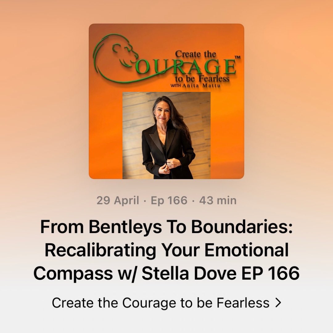 This Week’s New Podcast
From Bentleys To Boundaries: Recalibrating Your Emotional Compass w/ Stella Dove EP 166

Click here to listen Now
podcasts.apple.com/gb/podcast/cre…

#EmotionalHealing #SelfDiscovery #EmotionalRecalibration #StellaDove #EmotionalCompass #EmotionalHealing #spiritual