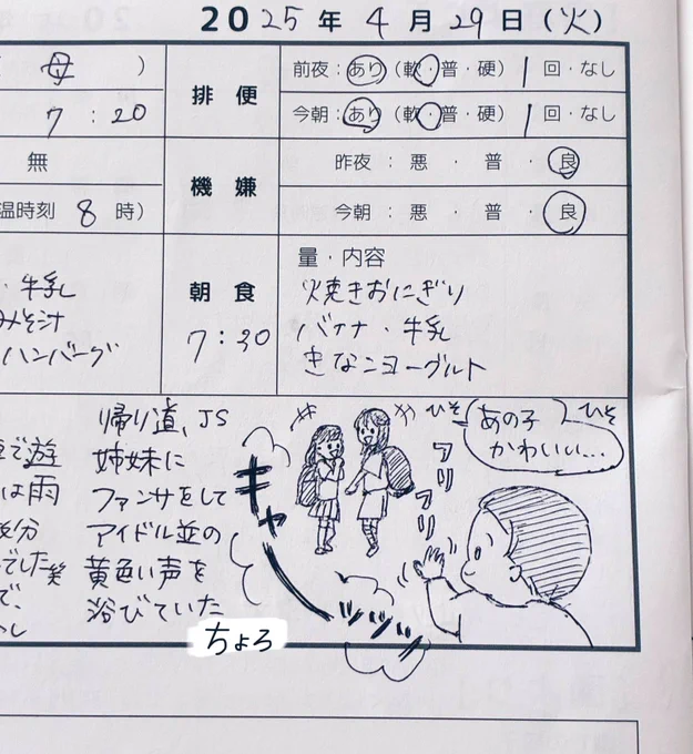 2025.04.29(tue㊗️)
1y10m15d

無駄になった今日の愚かな育児連絡帳見てください😇

#連絡帳de育児記録
#育児日記 #育児絵日記 #育児イラスト
#1歳 #2023jun_baby
#ママ垢さんと繋がりたい 