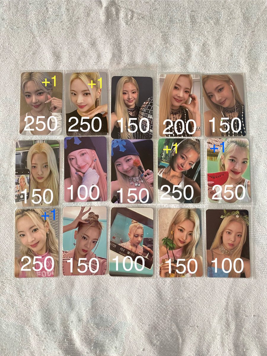 WTS LFB ITZY PH

Lia Kill My Doubt photocards set

✅ Tingi pricing on pic / ratio pcs +1
✅ 2100 php take all
✅ good condition
✅ can ship separately

💳 Gcash / BPI / BDO
🚚 JNT / WW shipping to try

#cleisells Yeji lia ryujin chaeryeong yuna jyp 예지 리아 류진 채령 유나