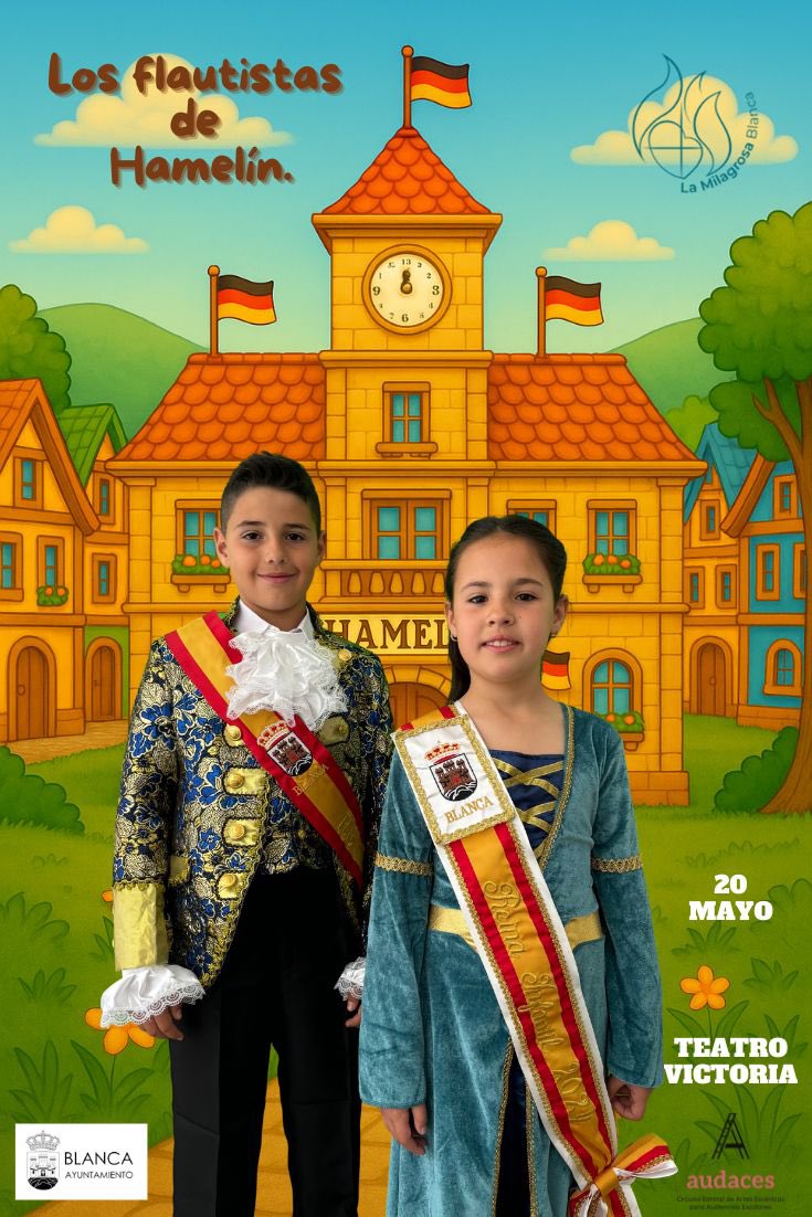 milagrosablanca's tweet photo. El alcalde y la alcaldesa de Hamelín ya están  en el colegio LA MILAGROSA para presentar la obra de teatro LOS FLAUTISTAS DE HAMELÍN. ¡20 de mayo gran estreno! Os esperamos. @Ayto_Blanca 

#colegiosHHCC #EducaciónVicenciana https://t.co/G6rXIheqp0