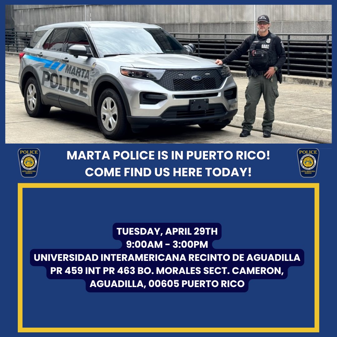MPD is in Puerto Rico! In addition to the Centro De Seguridad Publica, you can find us at the following location today!