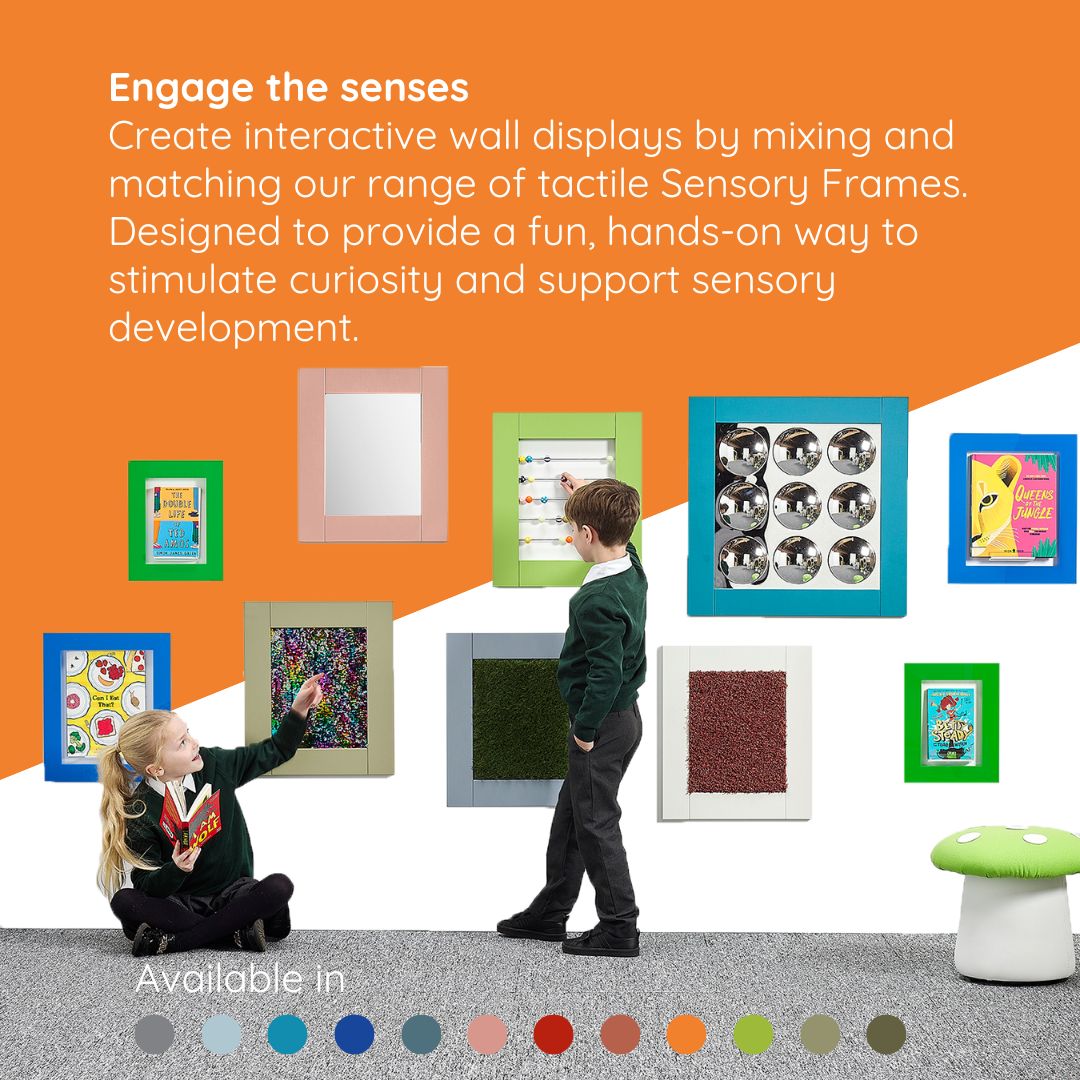 BookSpace's tweet image. Create interactive wall displays with our Sensory Frames – a collection of wall-mounted tactile panels designed to stimulate curiosity and support sensory development. ➡️ Shop the full range now: ow.ly/tfxK50VHQzP
#sensoryplay #inclusivelearning #schoolinteriors #SEND