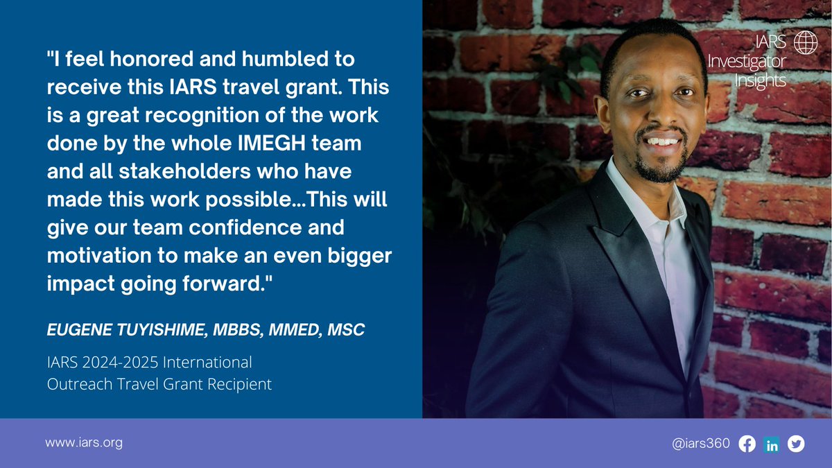 IARS360 (@iars360) on Twitter photo Congrats to Eugene Tuyishime, MBBS, MMed, MSc, on receiving the IARS International Outreach Travel Grant! 🎉 His work on burnout solutions for anesthesiologists in Rwanda is inspiring! #IARS25 #IARSAwards <a href="/IARS_Journals/">Anesthesia&Analgesia</a> <a href="/openanesthesia/">OpenAnesthesia®</a> More: ow.ly/kUUi50VHcu9 Congrats to Eugene Tuyishime, MBBS, MMed, MSc, on receiving the IARS International Outreach Travel Grant! 🎉 His work on burnout solutions for anesthesiologists in Rwanda is inspiring! #IARS25 #IARSAwards <a href="/IARS_Journals/">Anesthesia&Analgesia</a> <a href="/openanesthesia/">OpenAnesthesia®</a> More: ow.ly/kUUi50VHcu9