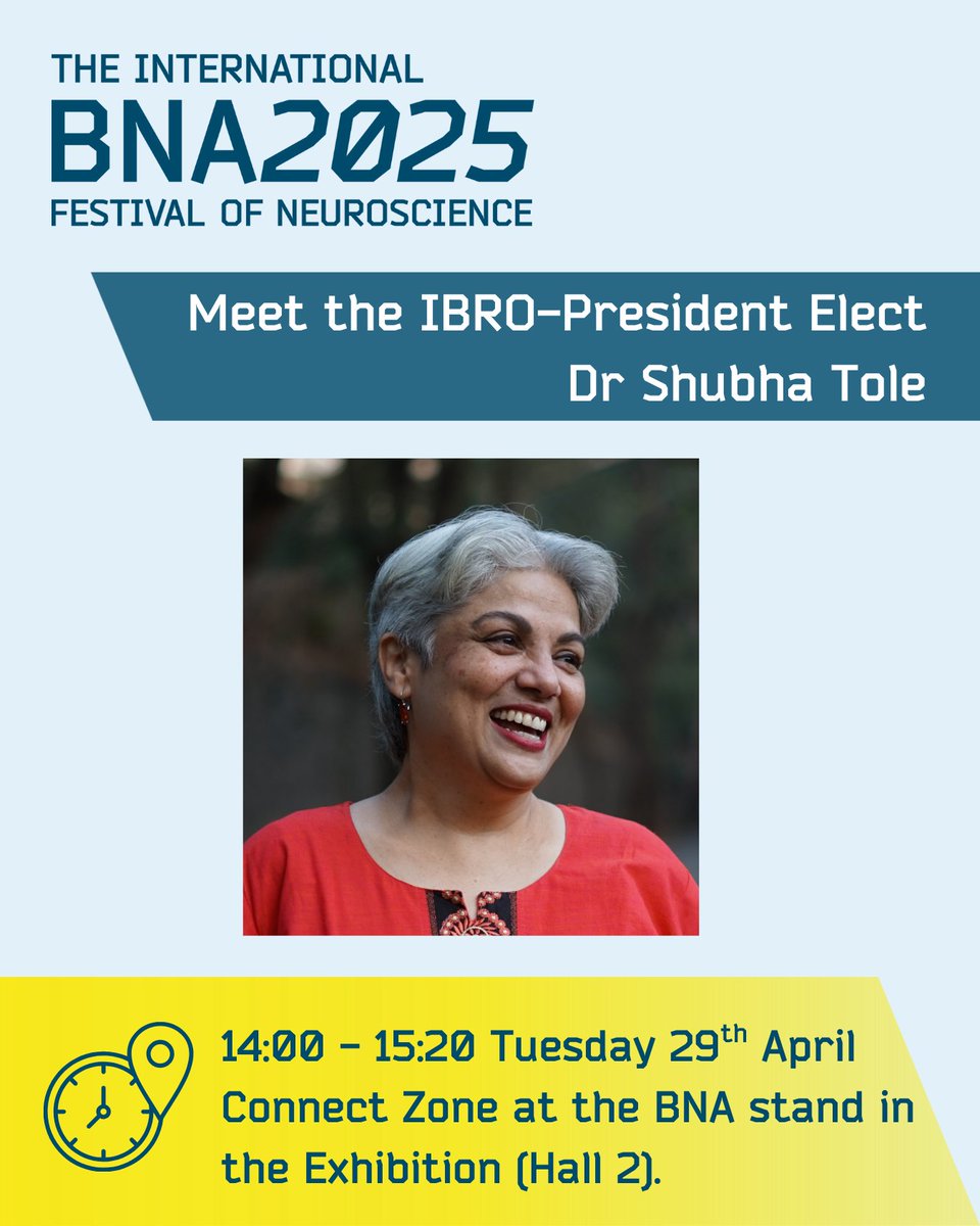 British Neuroscience Association (@britishneuro) on Twitter photo We are pleased to confirm that #BNA2025 delegates have the opportunity to meet <a href="/IBROorg/">IBRO - International Brain Research Organization</a> President-Elect <a href="/shubhatole/">Shubha Tole (she/her)</a> today at 2pm. We are pleased to confirm that #BNA2025 delegates have the opportunity to meet <a href="/IBROorg/">IBRO - International Brain Research Organization</a> President-Elect <a href="/shubhatole/">Shubha Tole (she/her)</a> today at 2pm.
