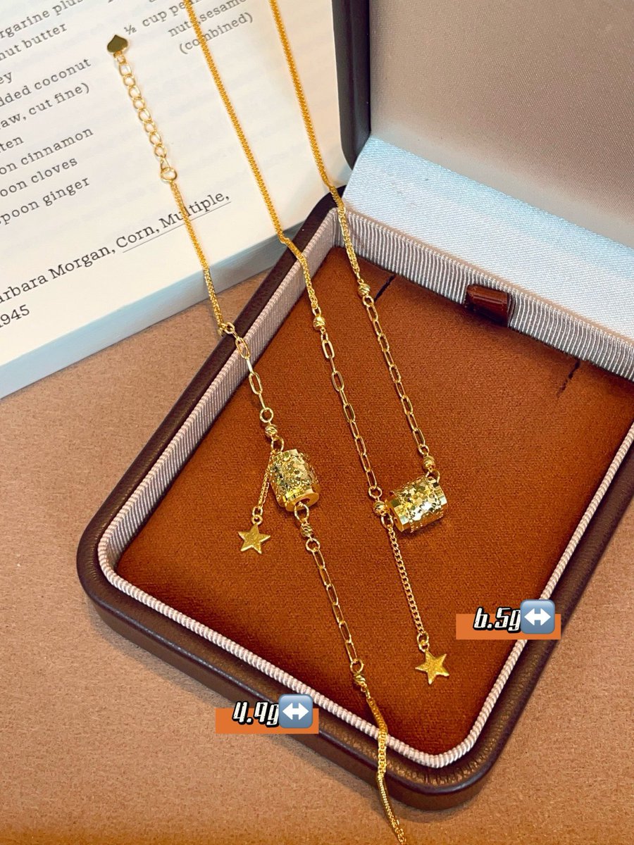 fishhappybyself's tweet image. 新品周家同款小蛮腰星星系列✨
项链金重:6.5g↔️
手链金重:4.9g↔️
 #黄金 #项链 #手链