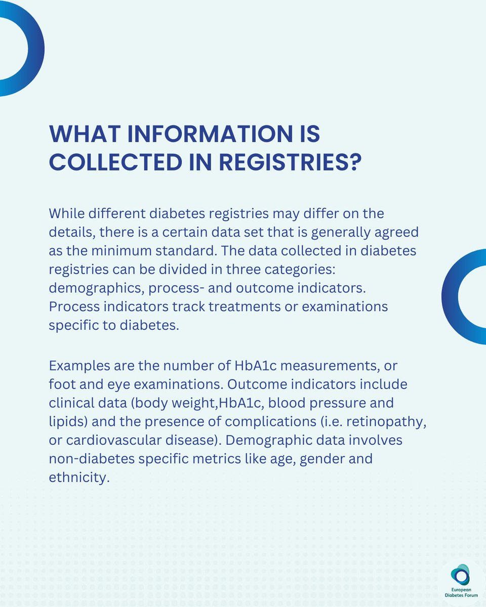 📅 The topic of data registries is familiar to many stakeholders working in the hashtag#diabetes field. 

💡 Back in 2022, we published the first EUDF recommendations on diabetes registries, which, if used right, are an essential tool for improving the quality of diabetes care