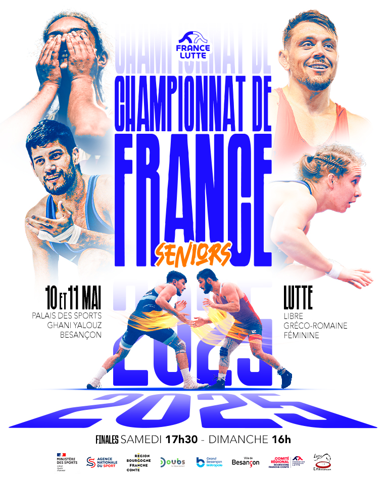 🇫🇷 Championnats de France Senior 🇫🇷

📅  Du 10 au 11 mai 2025
🏟️  Palais des Sports "Ghani Yalouz", 4 avenue Léo LAGRANGE – 25000 Besançon

ℹ️ Plus d'infos 👉  linktr.ee/FranceLutte