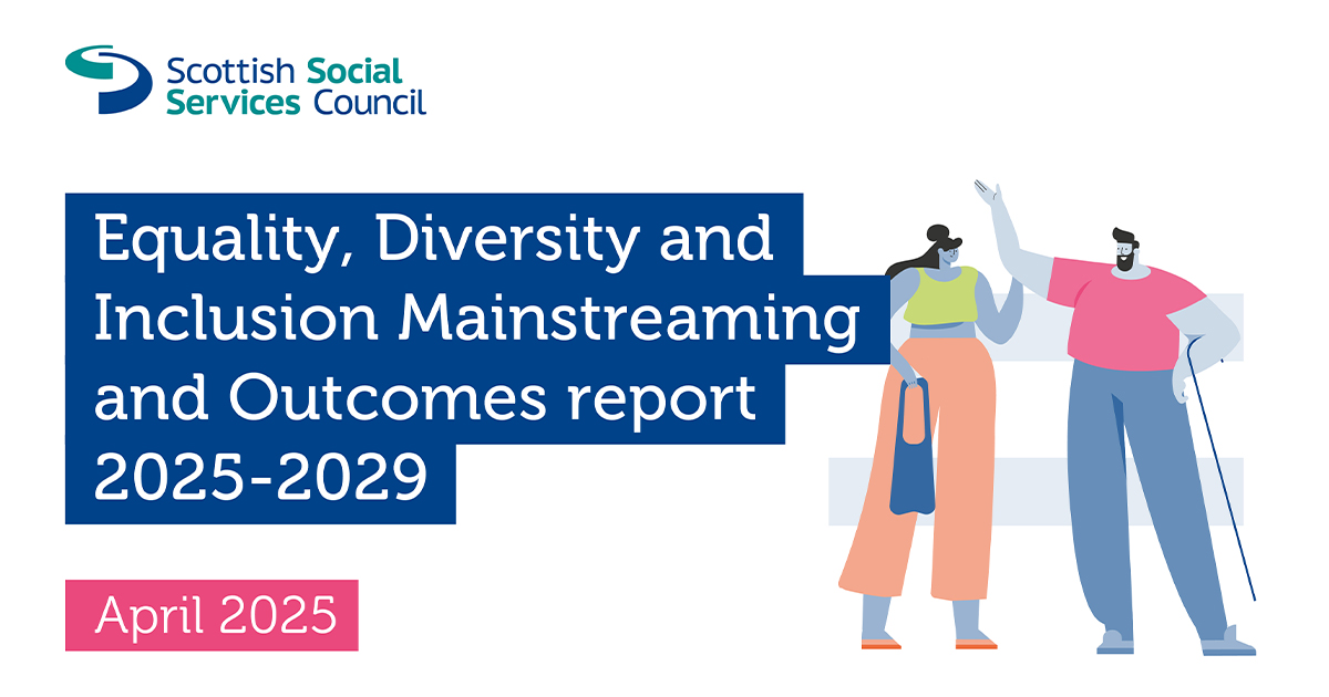 Our Equality, Diversity and Inclusion Mainstreaming and Outcomes Report shows how we continue to place equality, diversity and inclusion at the centre of our work for the social work, social care and children and young people workforce in Scotland: ow.ly/zuZg50VJysl