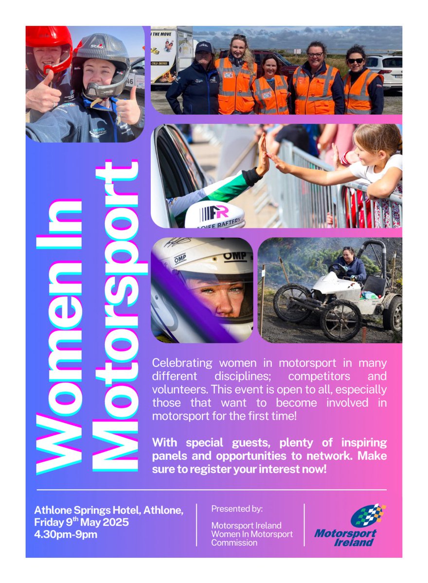 Motorsport Ireland and the Women in Motorsport Commission are absolutely thrilled to invite you to our latest networking event on Friday May 9th 2025 at The Athlone Springs Hotel, find out more here motorsportireland.com/news/women-in-…