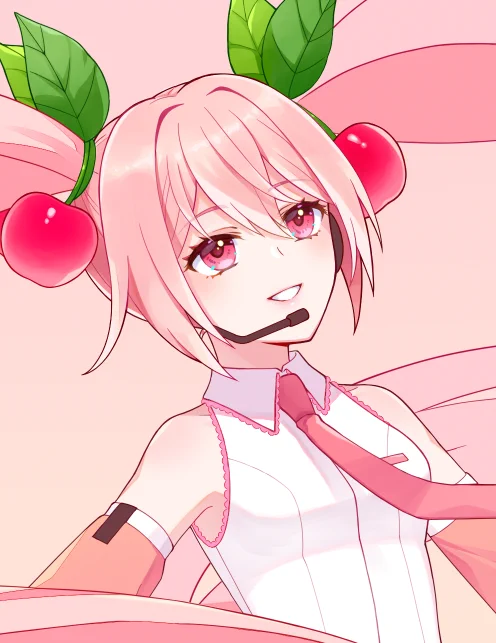 途中まで描いてた桜ミクさん。時間ができたら完成させよ… 