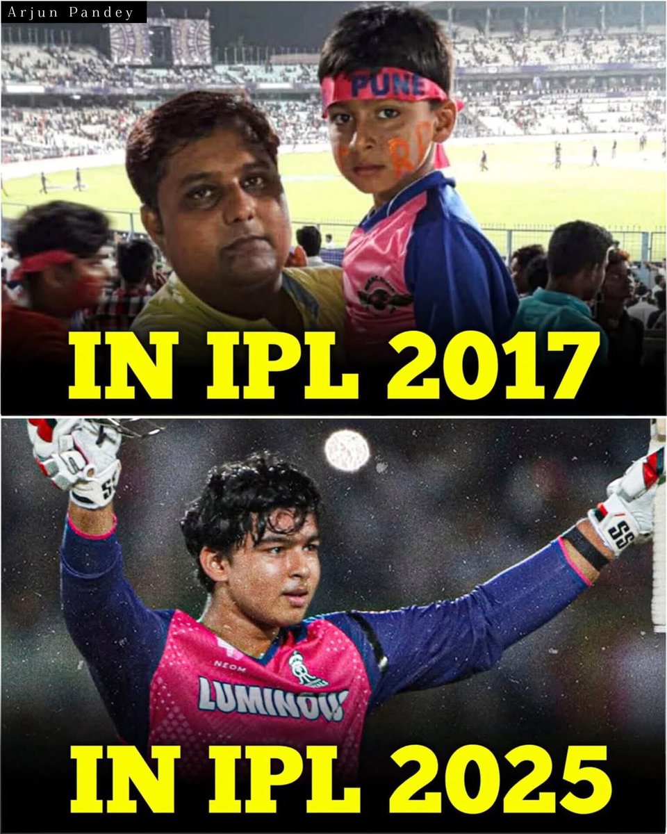 AnaiatullahA's tweet photo. VAIBHAV SURYAVANSHI:
- In IPL 2017.
- In IPL 2025*.
What a Journey of Vaibhav Suryavanshi..!!!! 🙇⭐
#VaibhavSuryavanshi #RRvsGT #GTvsRR #ipl2025news #ipl2025update #ipl2025 #ipl #IPLLive #virals #latest #trending #CricTrackerHindi #cricketnetwork #Sportskeeda #cricketlovers https://t.co/jYHDqQ1iki