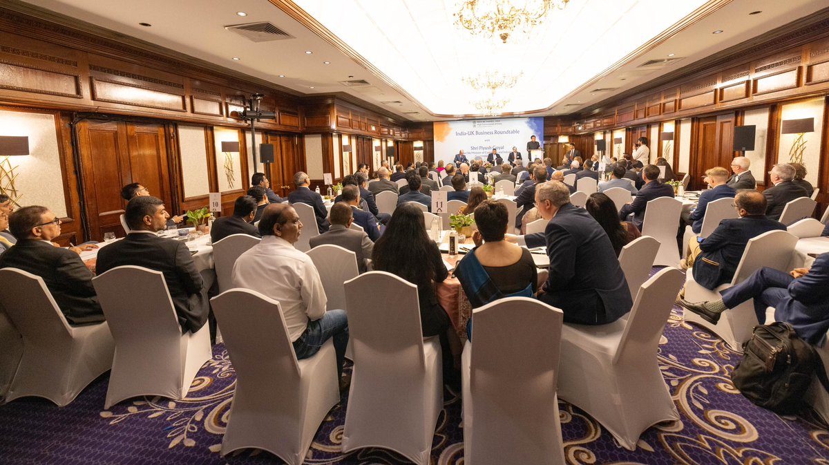 Addressed the India-UK Business Roundtable, bringing together prominent business leaders and CEOs from both countries.

Highlighted opportunities to strengthen economic ties, drive innovation-led growth, and expand investment avenues between India and the UK.