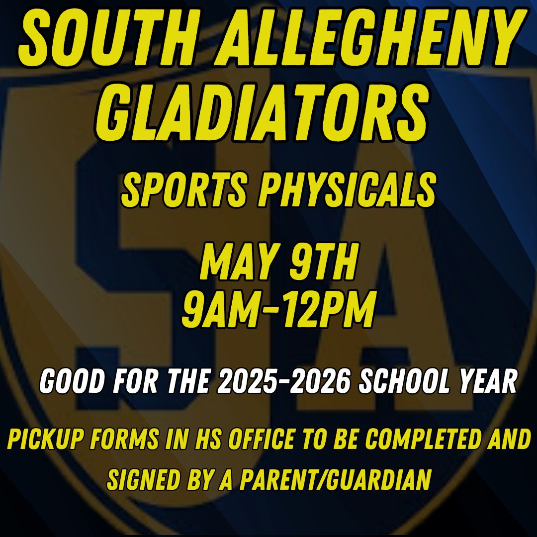 📣 ATTENTION STUDENT ATHLETES! 🏈🏐⚽🏀⚾
📅 Mark calendars: MAY 9, 2025 | 9:00 AM – NOON
📍 Trainer’s Room 
This is likely your ONLY opportunity to get FREE Sports Physical at school for 2025-2026 school year
1️⃣ Get Packet from Coach or Office NOW, COMPLETE &amp; RETURN IT on May 9