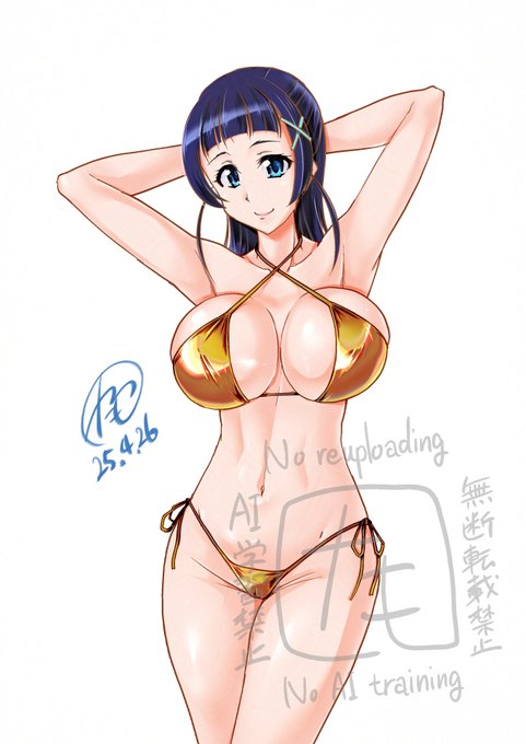 気になったので肉体を描き直した蒼風ゴールデンビキニなな
after← →before 