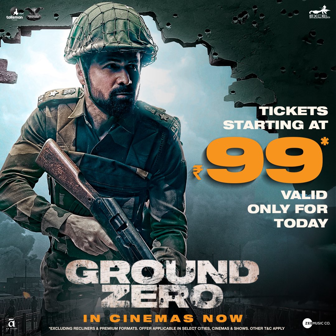 Emraan Hashmi (@emraanhashmi) on Twitter photo Watch the story of Ground Zero unfold on the big screen, at just โน99 today. Book your tickets now! <a href="/SaieTamhankar/">Sai</a> <a href="/zyhssn/">Zoya Hussain</a> <a href="/rdeepakparamesh/">Deepak Paramesh</a> #LalitPrabhakar #RockeyRaina <a href="/tejasdeoskar/">Tejas Prabha Vijay Deoskar ๐ฎ๐ณ</a> <a href="/ritesh_sid/">Ritesh Sidhwani</a> <a href="/FarOutAkhtar/">Farhan Akhtar</a> <a href="/sanchit421/">Sanchit Gupta</a> <a href="/iampriyadarshee/">Priyadarshee</a> @J10kassim <a href="/vishalrr/">Vishal Ramchandani</a> #SundeepSidhwani Watch the story of Ground Zero unfold on the big screen, at just โน99 today. Book your tickets now! <a href="/SaieTamhankar/">Sai</a> <a href="/zyhssn/">Zoya Hussain</a> <a href="/rdeepakparamesh/">Deepak Paramesh</a> #LalitPrabhakar #RockeyRaina <a href="/tejasdeoskar/">Tejas Prabha Vijay Deoskar ๐ฎ๐ณ</a> <a href="/ritesh_sid/">Ritesh Sidhwani</a> <a href="/FarOutAkhtar/">Farhan Akhtar</a> <a href="/sanchit421/">Sanchit Gupta</a> <a href="/iampriyadarshee/">Priyadarshee</a> @J10kassim <a href="/vishalrr/">Vishal Ramchandani</a> #SundeepSidhwani