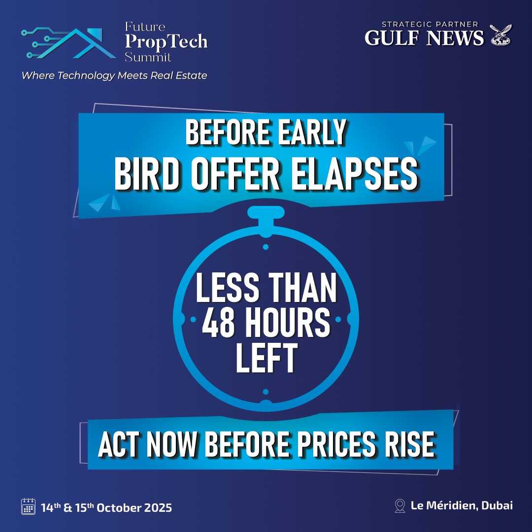 Future_Proptech's tweet photo. The Early Bird offer for the Future Proptech Summit is about to end and this is your final boarding call!
Secure your spot before the price goes up!
#FuturePropTech #FPS2025 #EarlyBird #PropTechSummit #RealEstateInnovation #EarlyBirdDeadline #PropTechIndia #SmartRealEstate https://t.co/soPLAZneSL